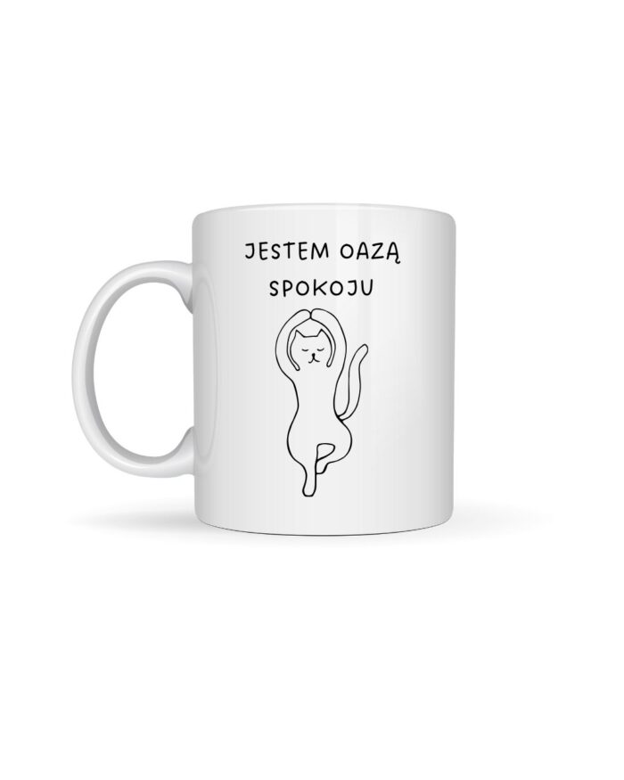 Kubek „Jestem oazą spokoju” z kotem